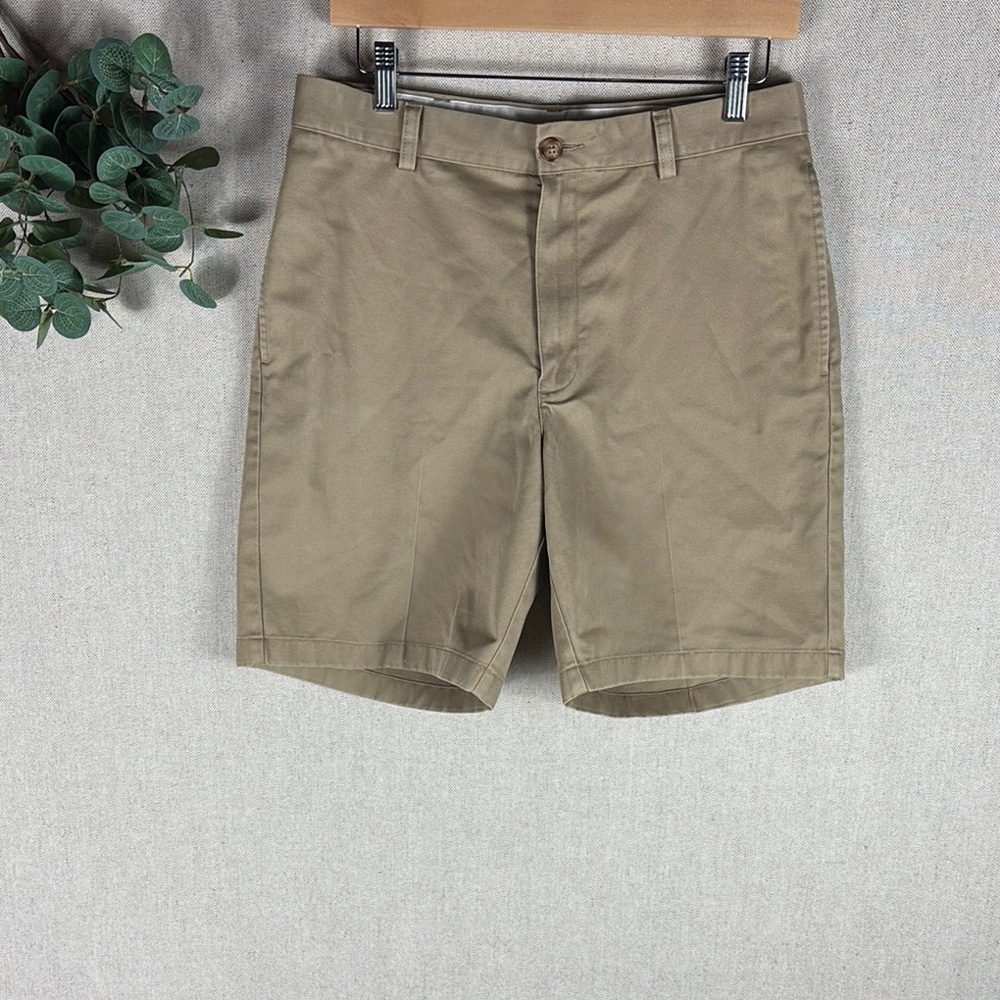L.L Bean > Cotton Tan Classic Fit Shorts 31